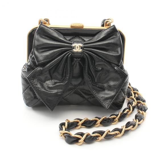 CHANEL Matelasse Chain Clutch Shoulder Bag Leather Women's Black AP4028 - Picture 2 of 10